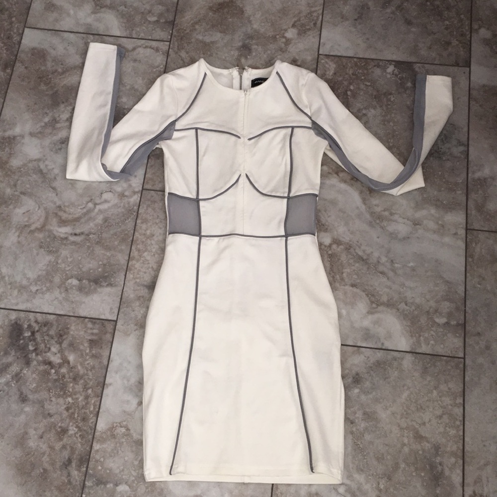 MANIERE DE VOIR CREAM STRETCH STRUCTURED CREAM DRESS EUC SIZE 8